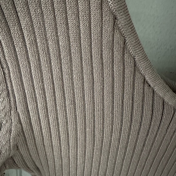 Love Tree Ribbed V-Neck Bodysuit - Brown - Picture 3 of 4